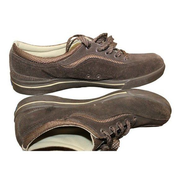 Ked's Espresso Brown Suede Sneakers With White Polka Dot Laces Women's / Size: 9 - Picture 5 of 12
